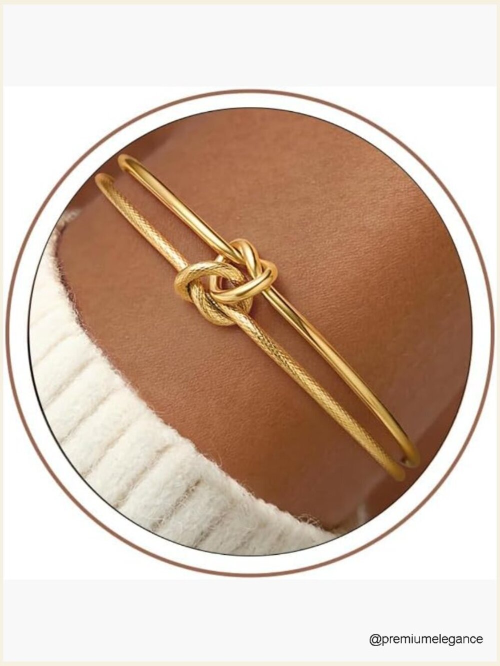 18K Gold Plated Love Knot Bangle Bracelet Adjustable Cuff